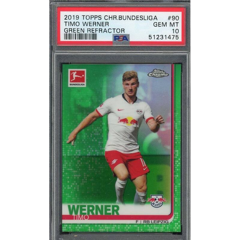 Timo Werner 2019 Topps Chrome Bundesliga Green Refractor Card #90 PSA 10 /99 - 8'6" x 11'6"