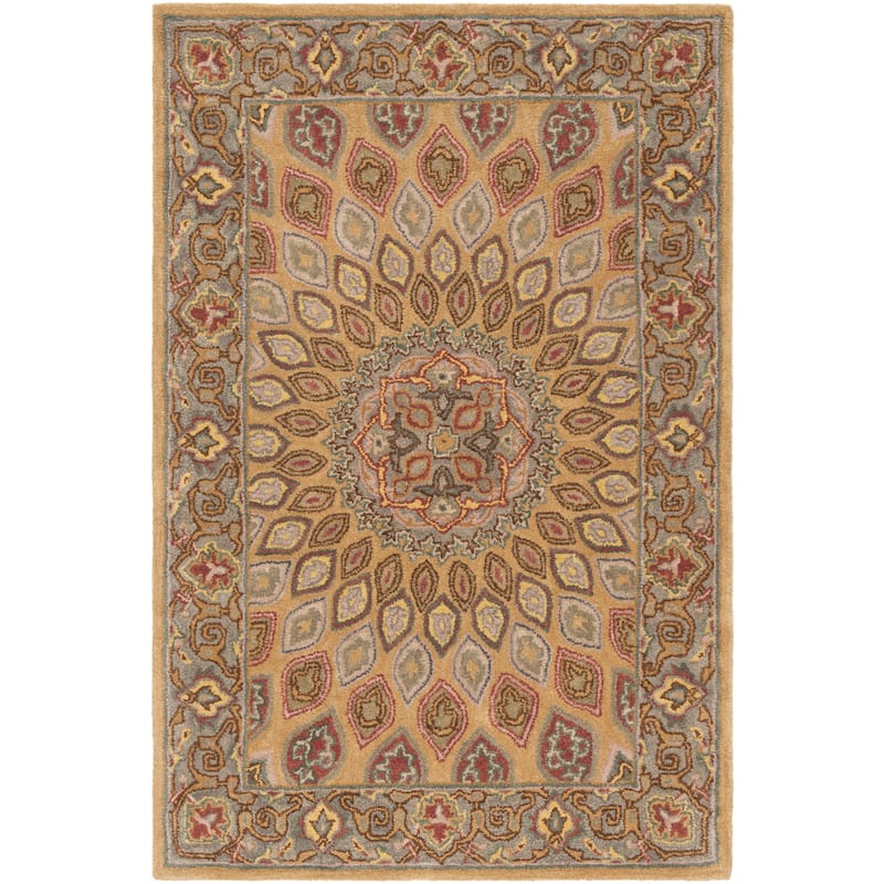 SAFAVIEH Handmade Heritage Wayfarer Traditional Oriental Wool Rug - 3' x 5' - Light Brown/Grey