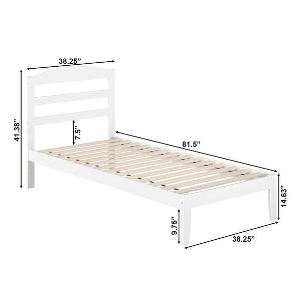 dimension image slide 0 of 5, Warren Solid Wood Platform Bed with Attachable USB Charger