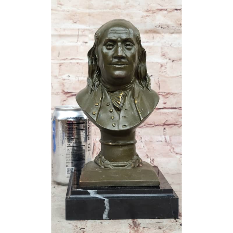 Benjamin Franklin Bronze Bust – Founding Father Sculpture