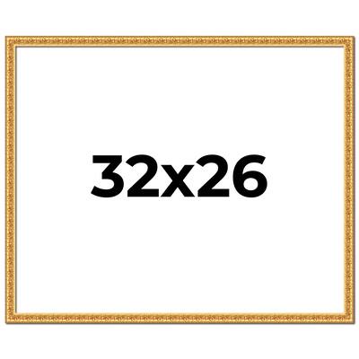 32x26 Frame Gold Real Wood Picture Frame Width 1 inches | Interior