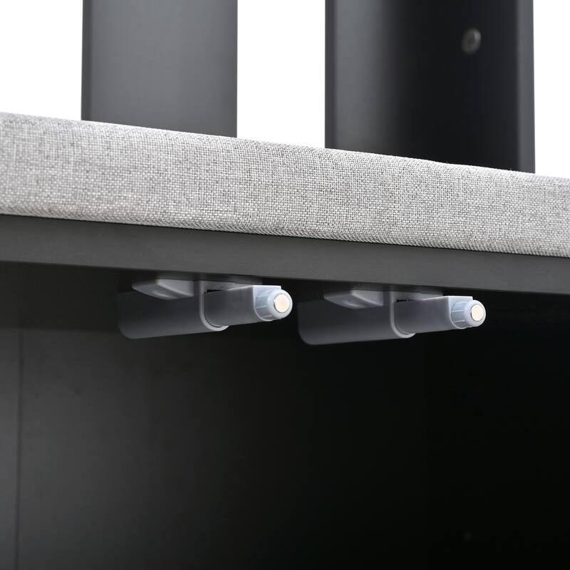 Modern 4-in-1 Coat Rack with 8 Gold Hooks, Adjustable Shelves and Spring-Loaded Mechanism, for Hallways