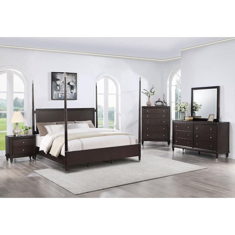 Emberlyn Mid-Century Modern Poster Bedroom Set Brown - Queen - 5 Piece