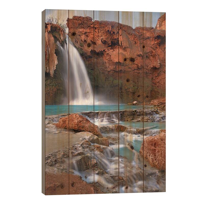 Havasu Falls, Grand Canyon, Arizona III Print On Wood by Tim Fitzharris - Multi-Color - 26x18x1.5