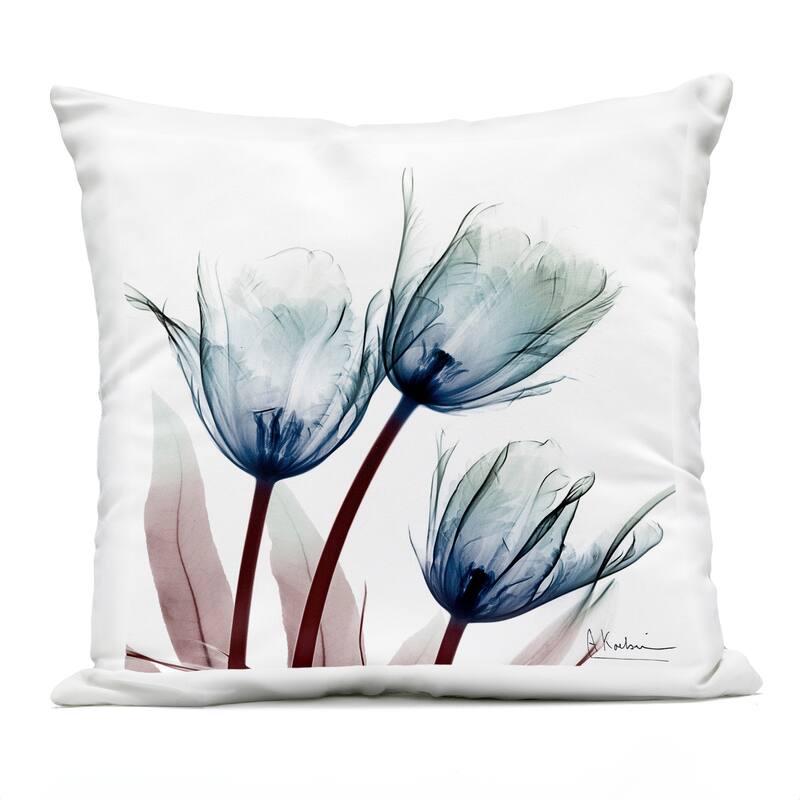 Stupell Contemporary Blue Tulip Trio Printed Outdoor Throw Pillow Design by Albert Koetsier - Accent - Polyester - Blue - Single