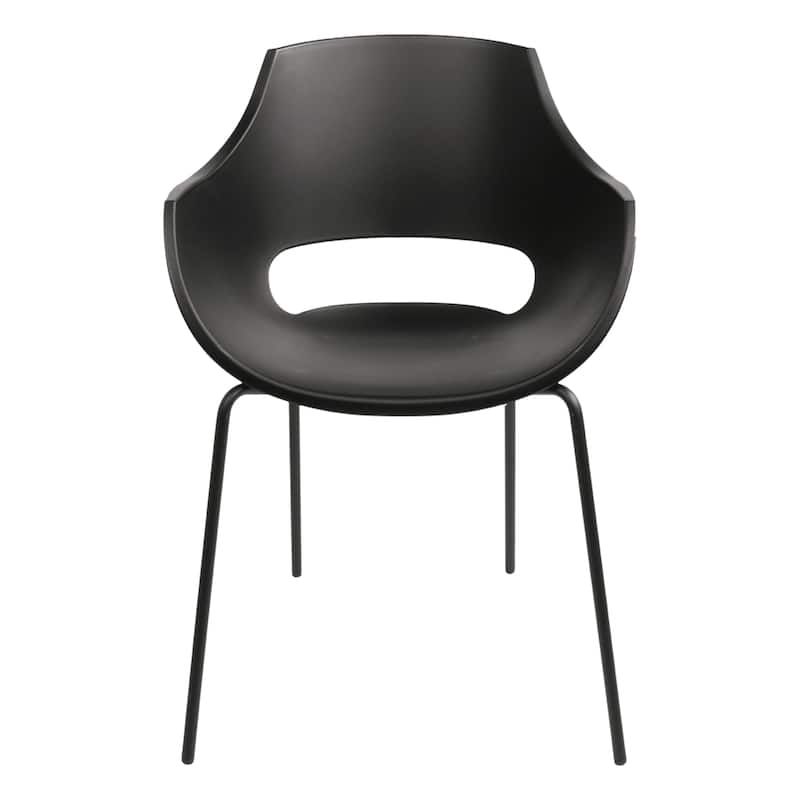 Furnish Theory Urban-ML Pro Indoor/Outdoor Stackable Dining Armchairs Polypropylene Shell & Powder-Coated Steel Legs (Set of 2)
