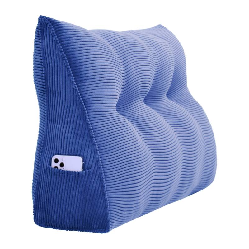 Corduroy Headboard Wedge Reading Pillow for Twin Dorm Bed & Daybed Side Back Support