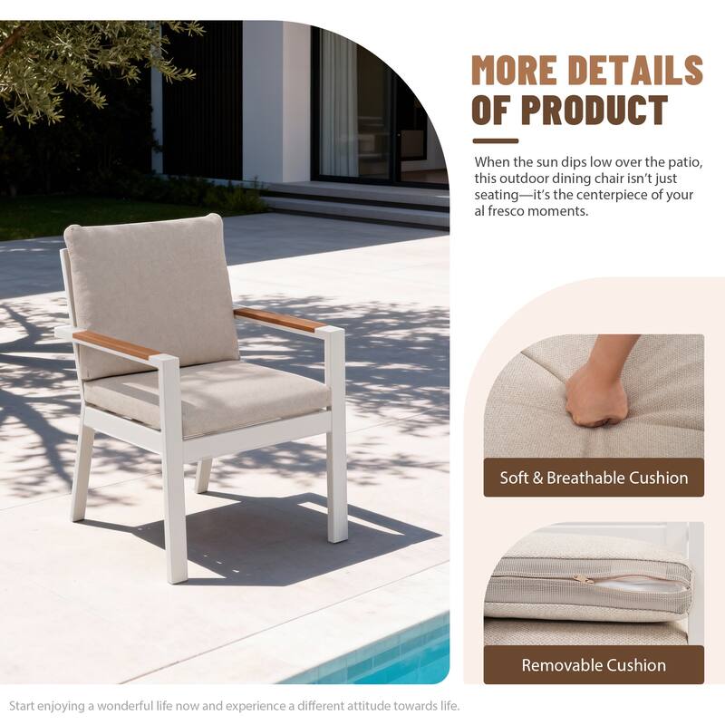 9-Piece Modern Aluminum Outdoor Dining Set with 8 Patio Dining Chairs