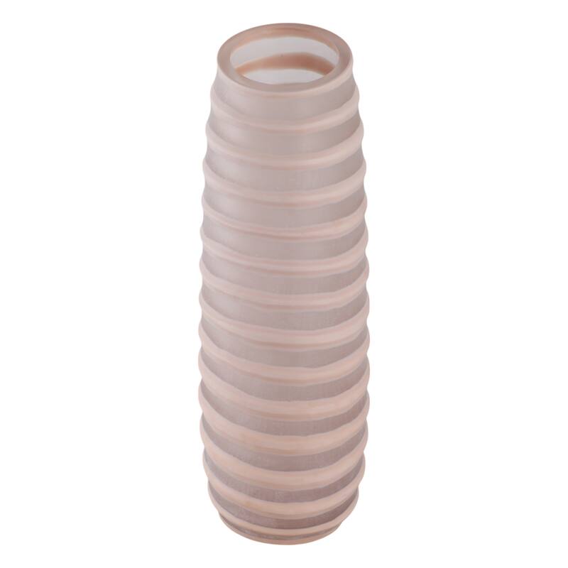 Glass Vase Carved Tall Ribbed Silhouette for Floral Arrangements