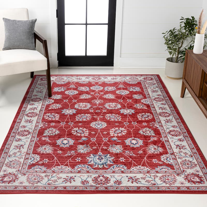 JONATHAN Y Traditional Persian Vintage Moroccan Area Rug - 5 X 8 - Red/Cream