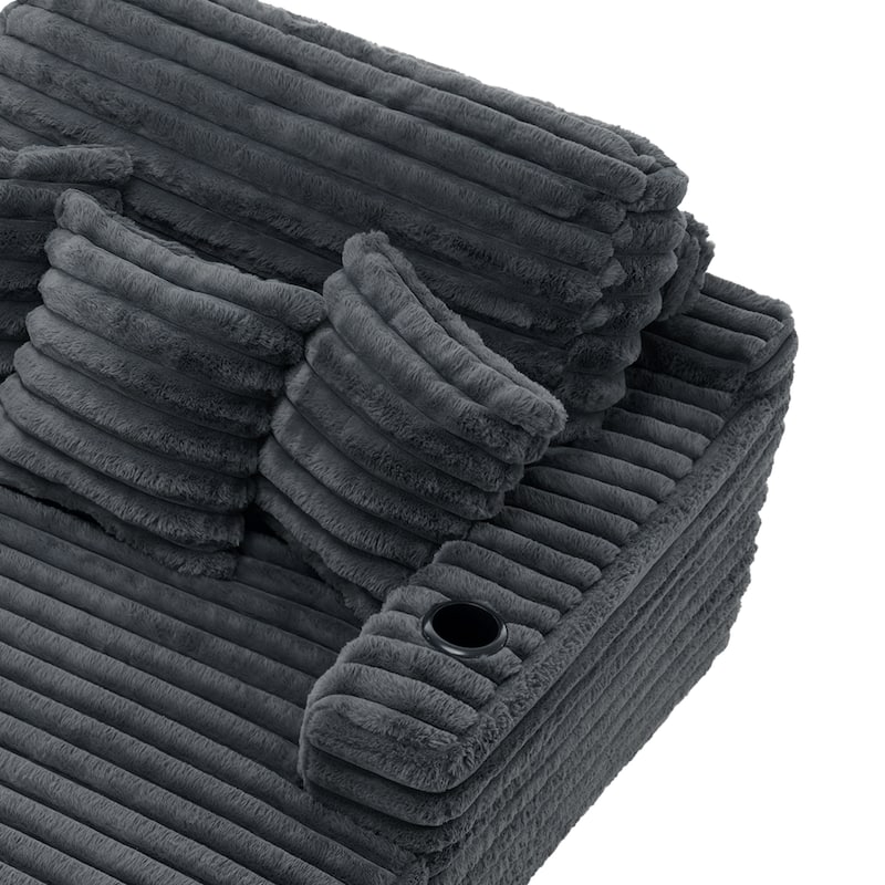 53" Wide Oversized Upholstered Chaise Lounge Indoor Sofa with Pillows