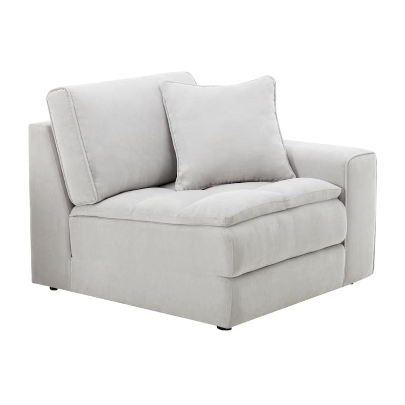 Roundhill Furniture Breton Contemporary Fabric Tufted Sofa, Oyster