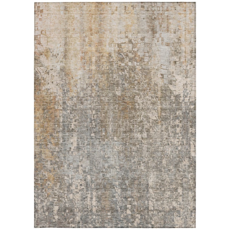 HomeRoots Abstract Transitional Rectangle Outdoor Rug