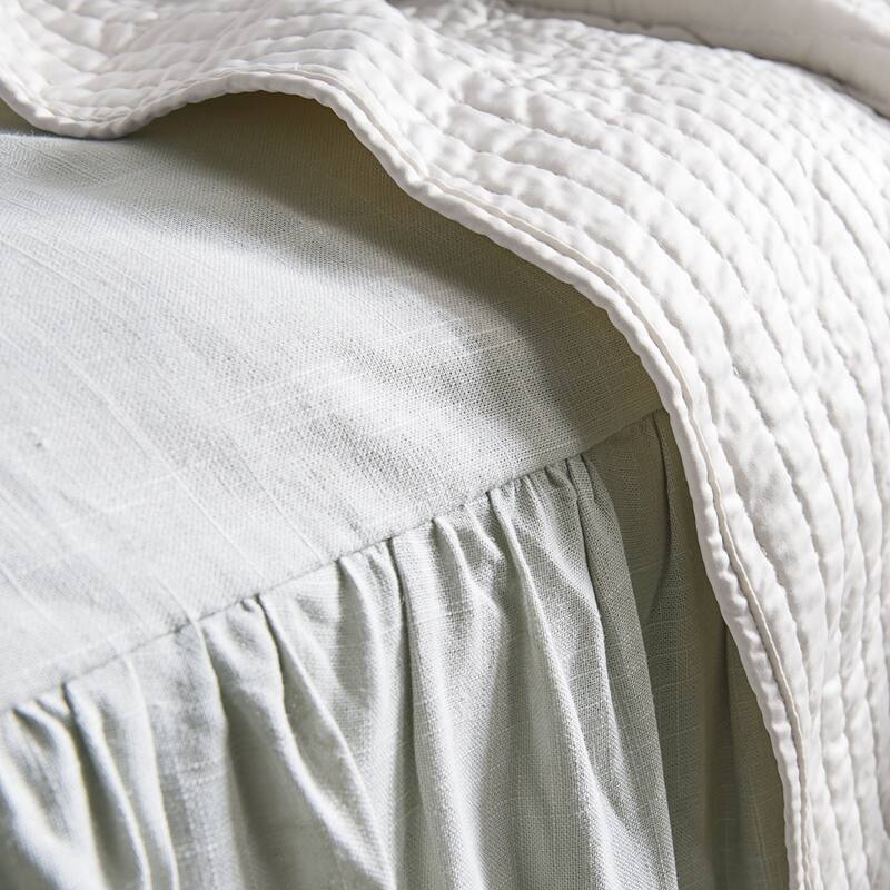 HiEnd Accents Luna Washed Linen Romantic Shabby Chic 3 Piece Bedspread Set