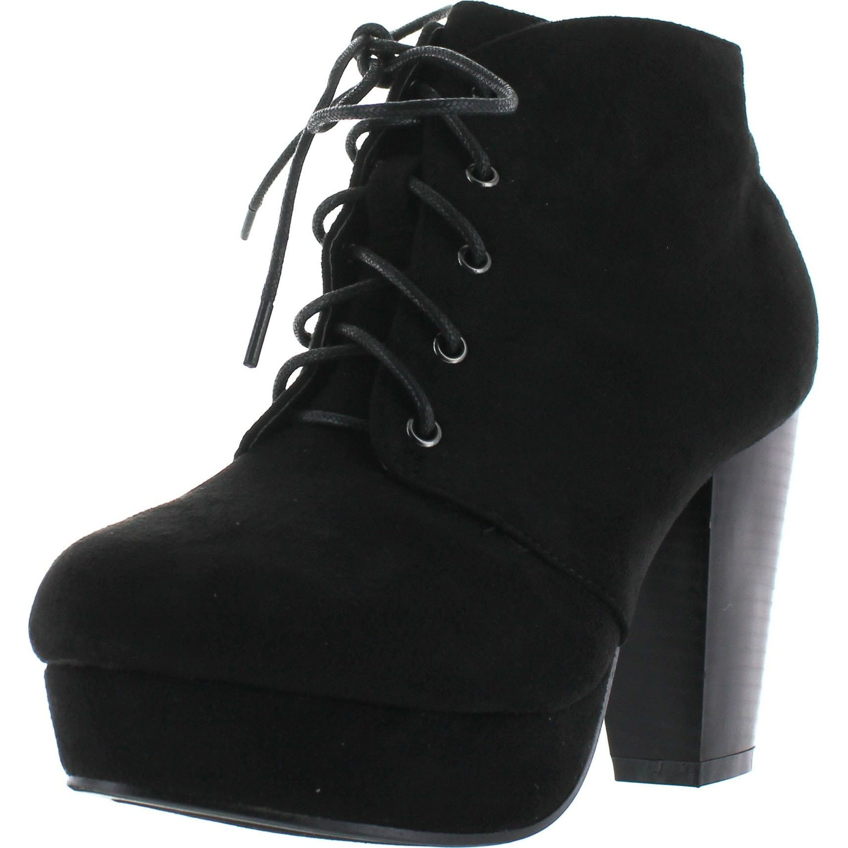 booties with thick heel