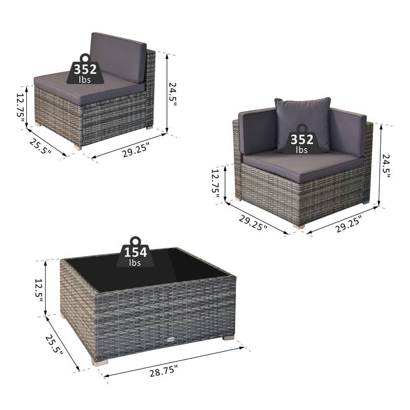 Siara 7-piece Rattan Wicker Sectional Patio Set by Havenside Home