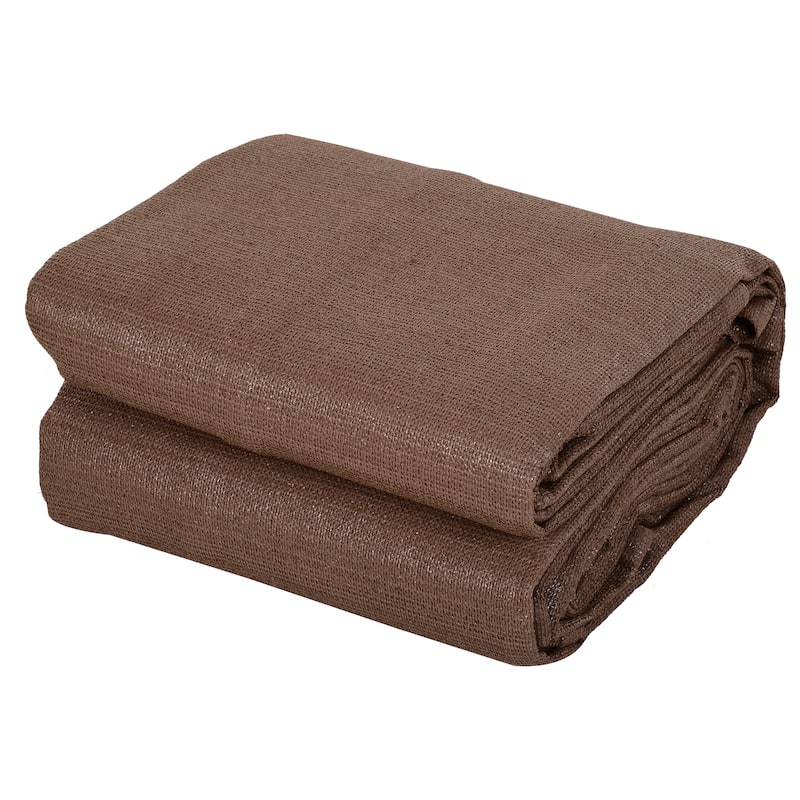 Outsunny 20' x 13' Rectangle Outdoor Patio Sun Shade Sail Canopy with D-Rings and Nylon Rope Included - Brown - 20' x 13'