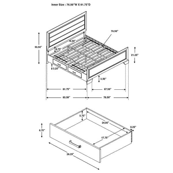 dimension image slide 2 of 7, Kauffman 5-piece Storage Platform Bedroom Set