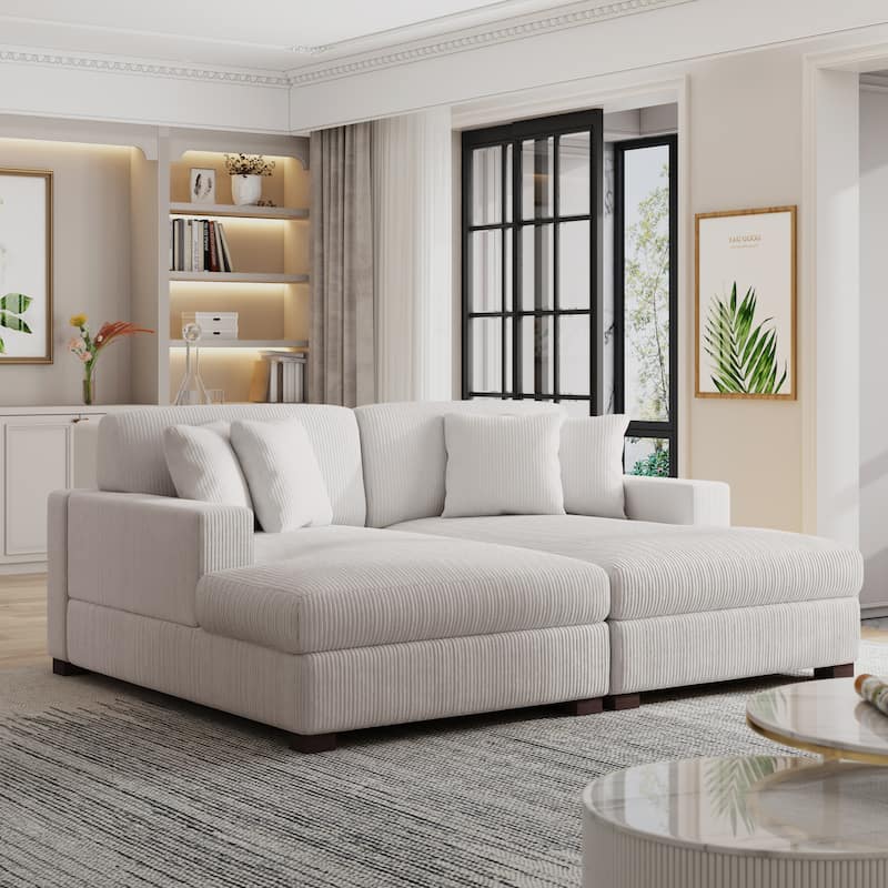 Oversized Modular Sectional Sofa Set with Pillows for Living Room