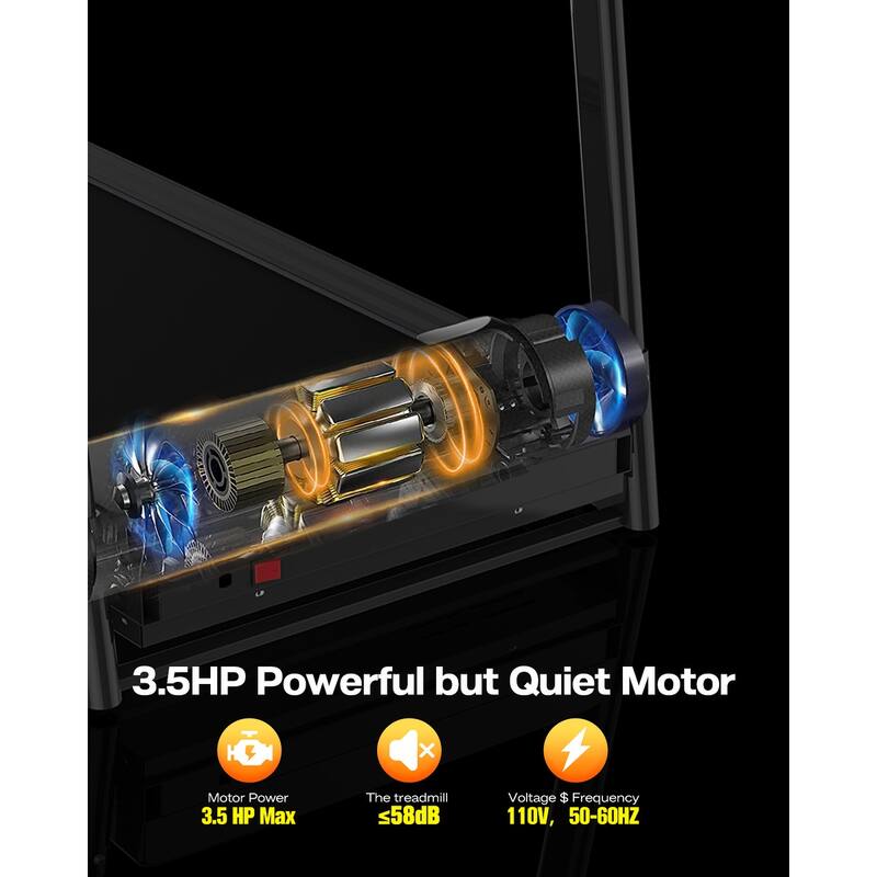 Foldable Treadmill with Incline, Folding Treadmill for Home Electric Treadmill Workout Running Machine, Handrail Controls Speed