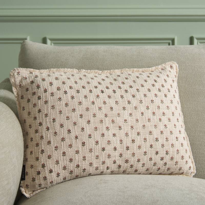 SAFAVIEH Home Armas 14 x 20-inch Multi Color Cotton Lumbar Pillow