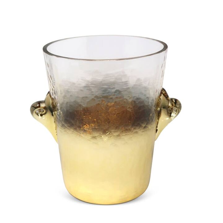 Glass Ice Bucket With Gold Décor