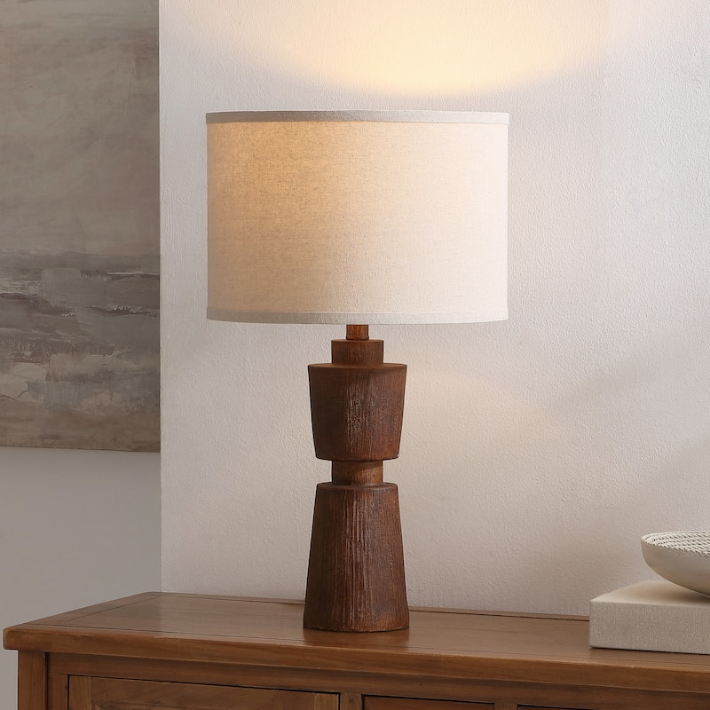 SAFAVIEH Nici 23-inch Resin Table Lamp (LED Bulb Included) - 13"W x 13"D x 23"H - Brown
