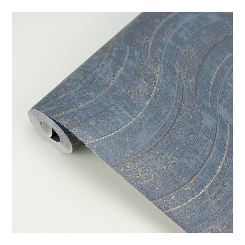 Brewster Hydra Blue Geometric Wallpaper - 21 x 396 x 0.025