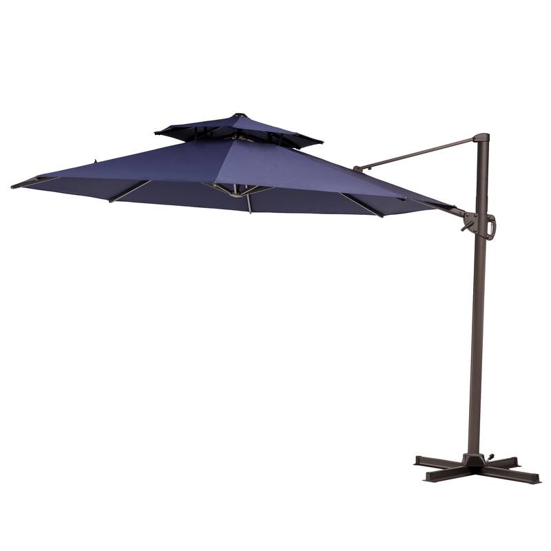 Crestlive Products 11.5' Double Top Round Patio Outdoor Cantilever Offset Umbrella