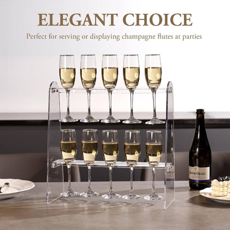 Industrial Metal Wine Glass Rack Holder Stand - 16.1"D x 6.3"W x 16.1"H