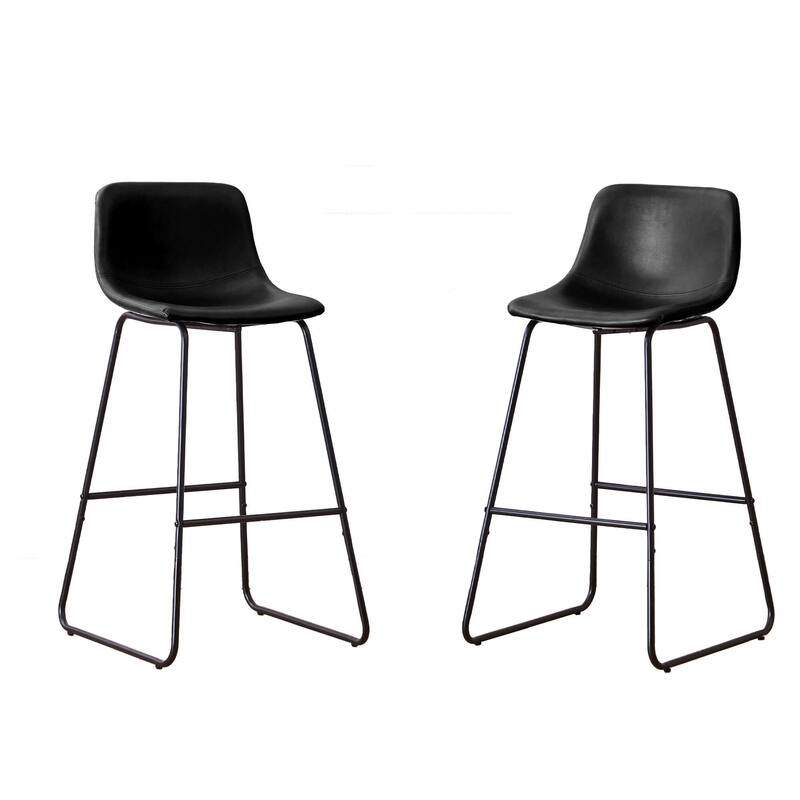 FERPIT Bar Stools Set of 2, Faux Leather Counter Height Bar Stools with Back