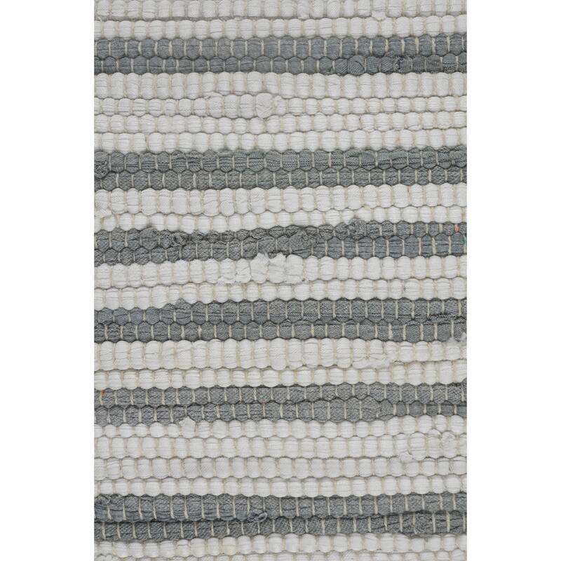 Sevita Gray Striped Cotton Blend Throw Pillow, Set of 2