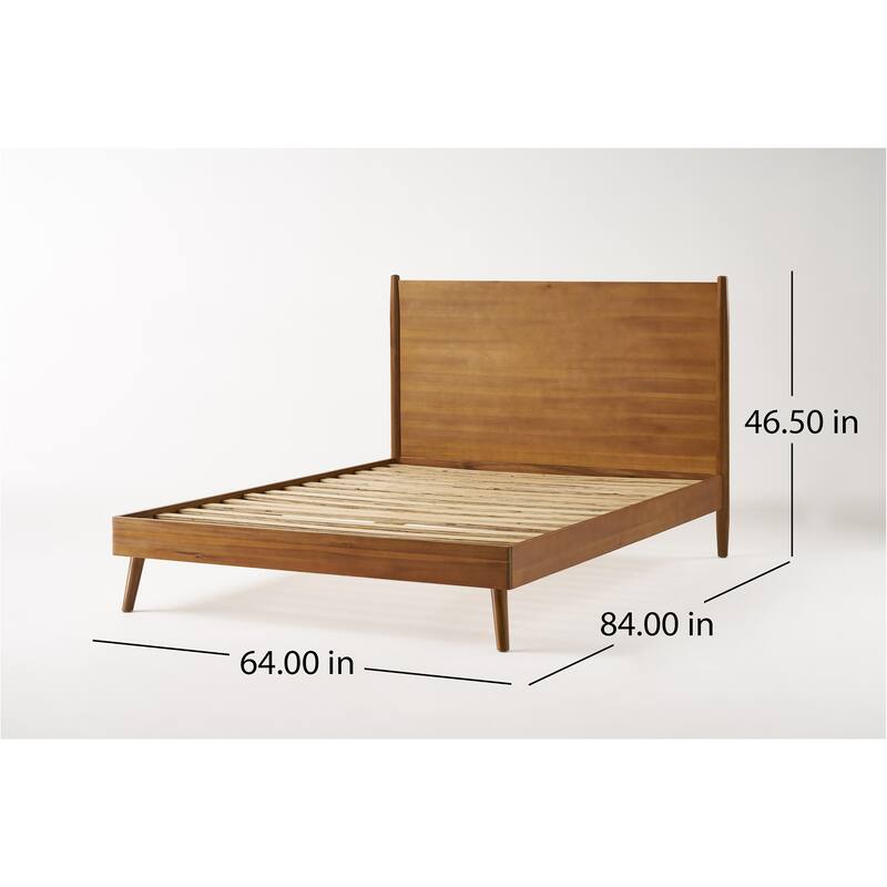 Christopher Knight Home - Rosita Mid-Century Solid Wood Platform Bed with Sleek Splayed Legs
