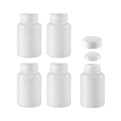 Plastic Lab Reagent Bottle Sample Sealing Storage Container 5pcs - Translucent