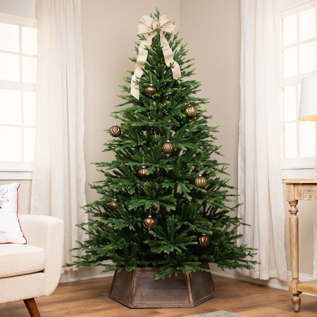 Real Touch™️ Two-Tone River Deer Pine Full Artificial Christmas Tree - 7.5' - Unlit - 7.5 Foot