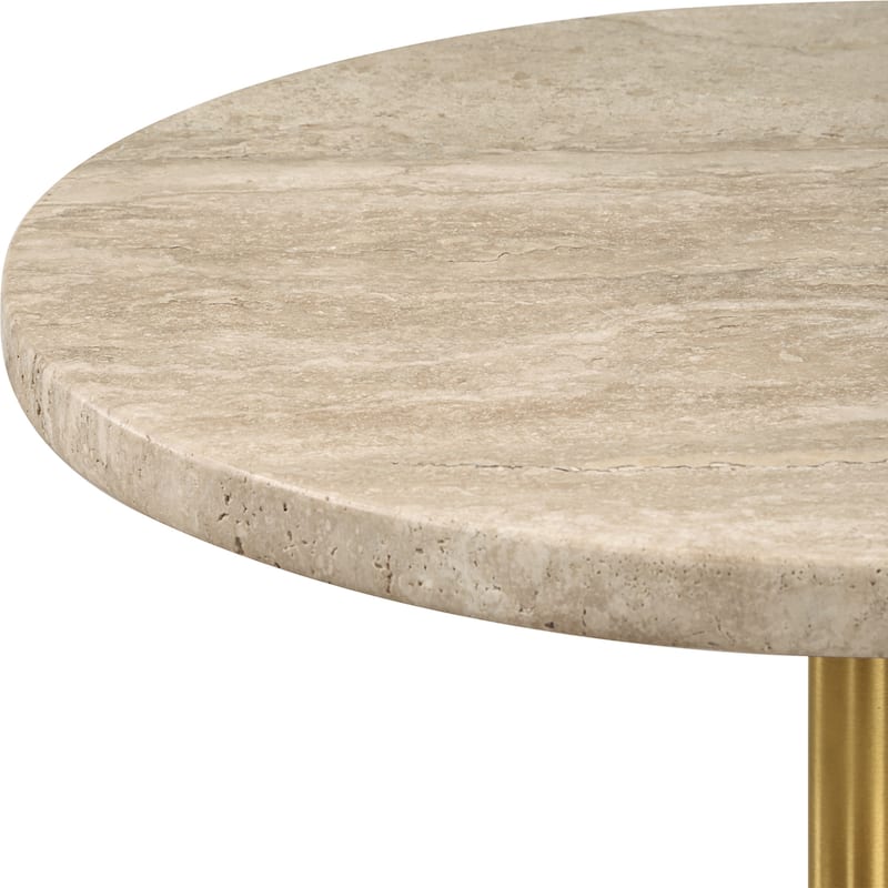 Travertine End Accent Table - 24" - Beige