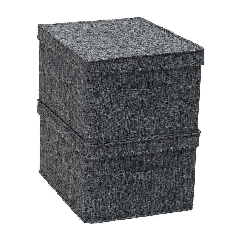 Household Essentials Fabric Storage Bins with Sturdy Sides, Set of 2