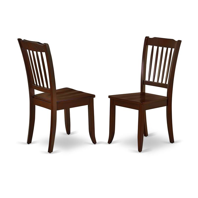 East West Furniture Dining Room Furniture Set- a Rectangle Kitchen Table and Dining Chairs, Mahogany (Pieces Options)