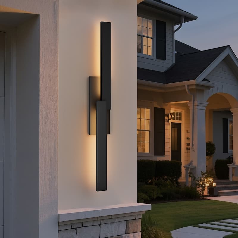 Matte Black Iron Integrated LED Outdoor/Indoor Wall Sconce - 23.6"