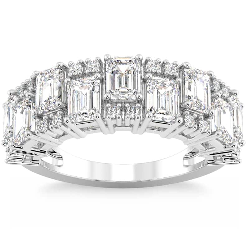 3Ct Emerald Cut Wedding Ring Anniversary Band Gold Lab Grown