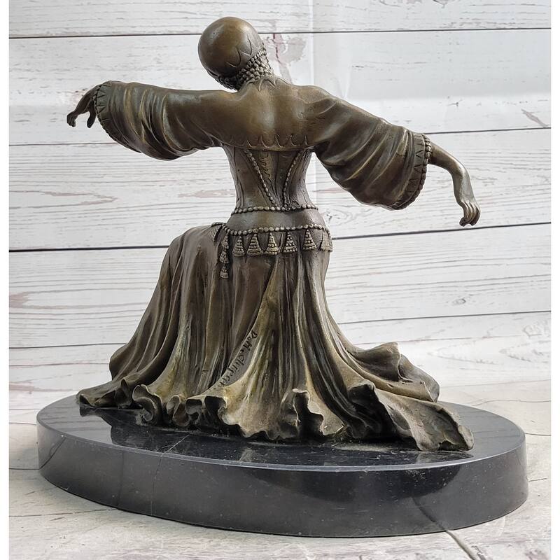 Graceful Turkish Georgian Dancer Bronze Sculpture Statue Chiparus Figure Decor
