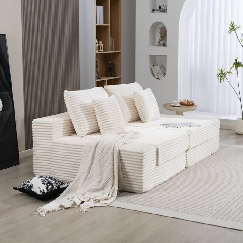 Double Lounge Chaise,Cloud Plush Sofa Bed,Upholstered Boneless Cloud Sofa Deep Seat