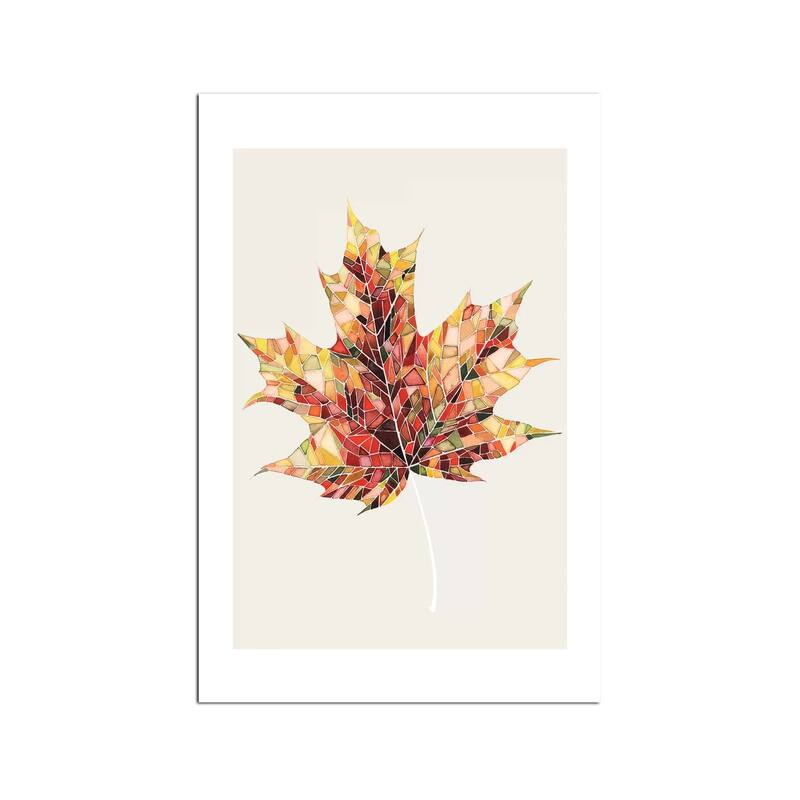 Fall Mosaic Leaf III Fine Art Paper Print by Grace Popp - Multi
