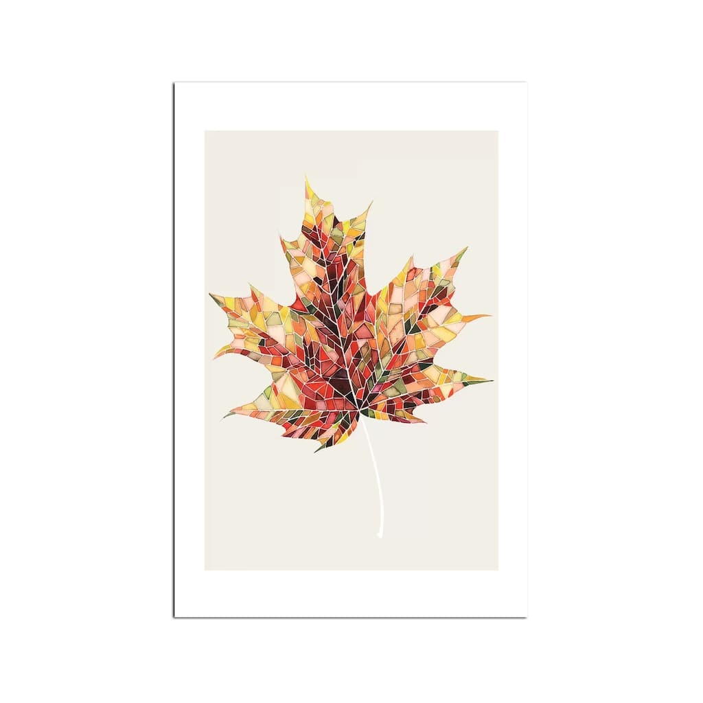 Fall Mosaic Leaf III Fine Art Paper Print by Grace Popp - Multi