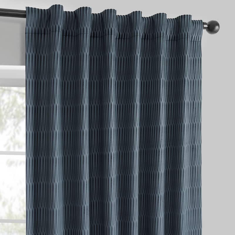Exclusive Fabrics Lounge Embossed Velvet Curtains - Room Darkening Rod Pocket Curtain for Bedroom & Living Room (1 Panel)