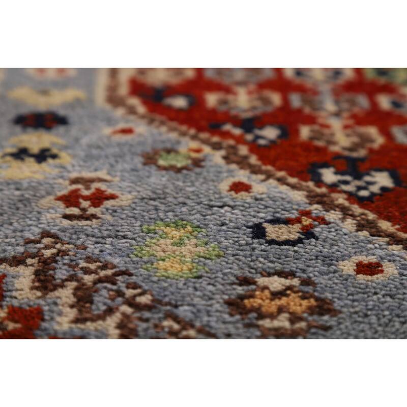 Geometric Traditional Heriz Serapi Runner Rug Handmade Wool Carpet - 2'7"x 8'1"