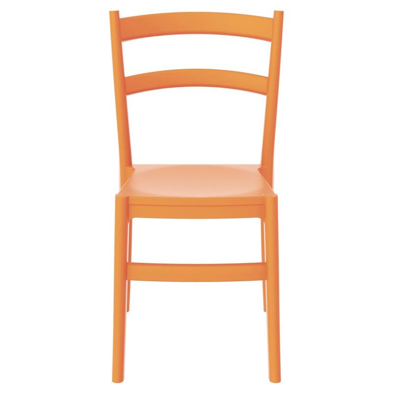 33.5" Orange Solid Patio Dining Armless Chair