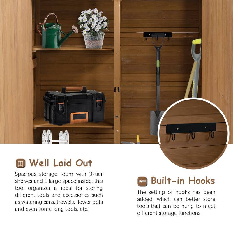 Outdoor Storage Shed with Lockable Door