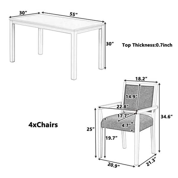 Wood 5Piece Dining Table Set with Arm Upholstered Dining Chairs On Sale Bed Bath & Beyond