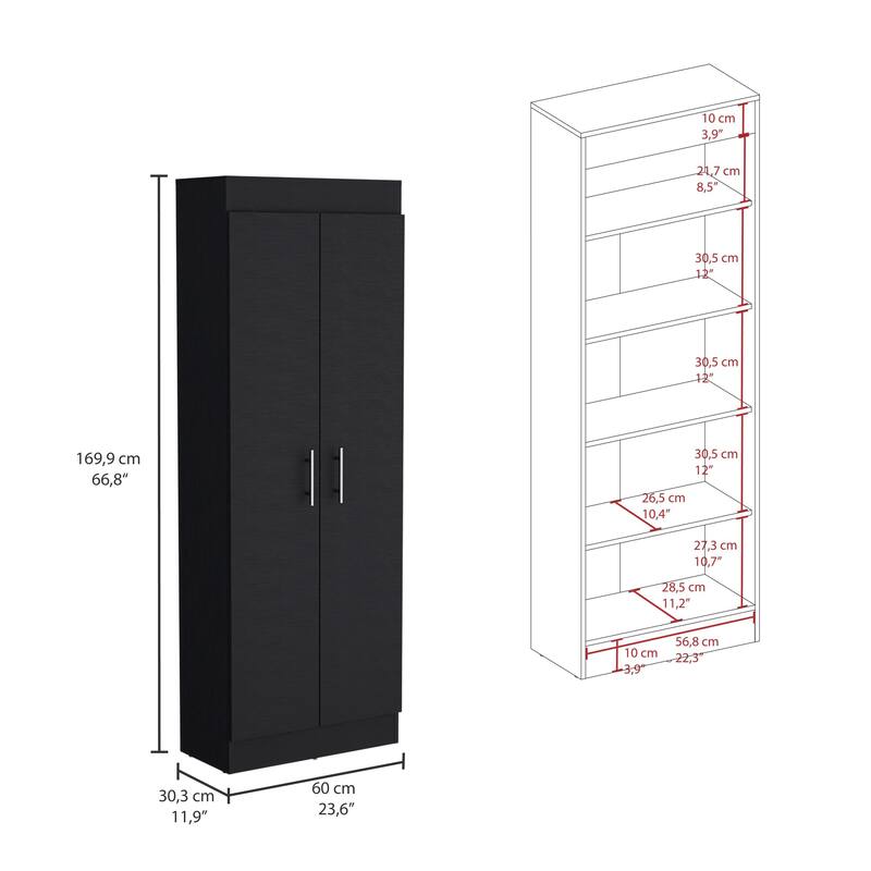 Nepal Pantry Cabinet, Space-Efficient 2-Door Design